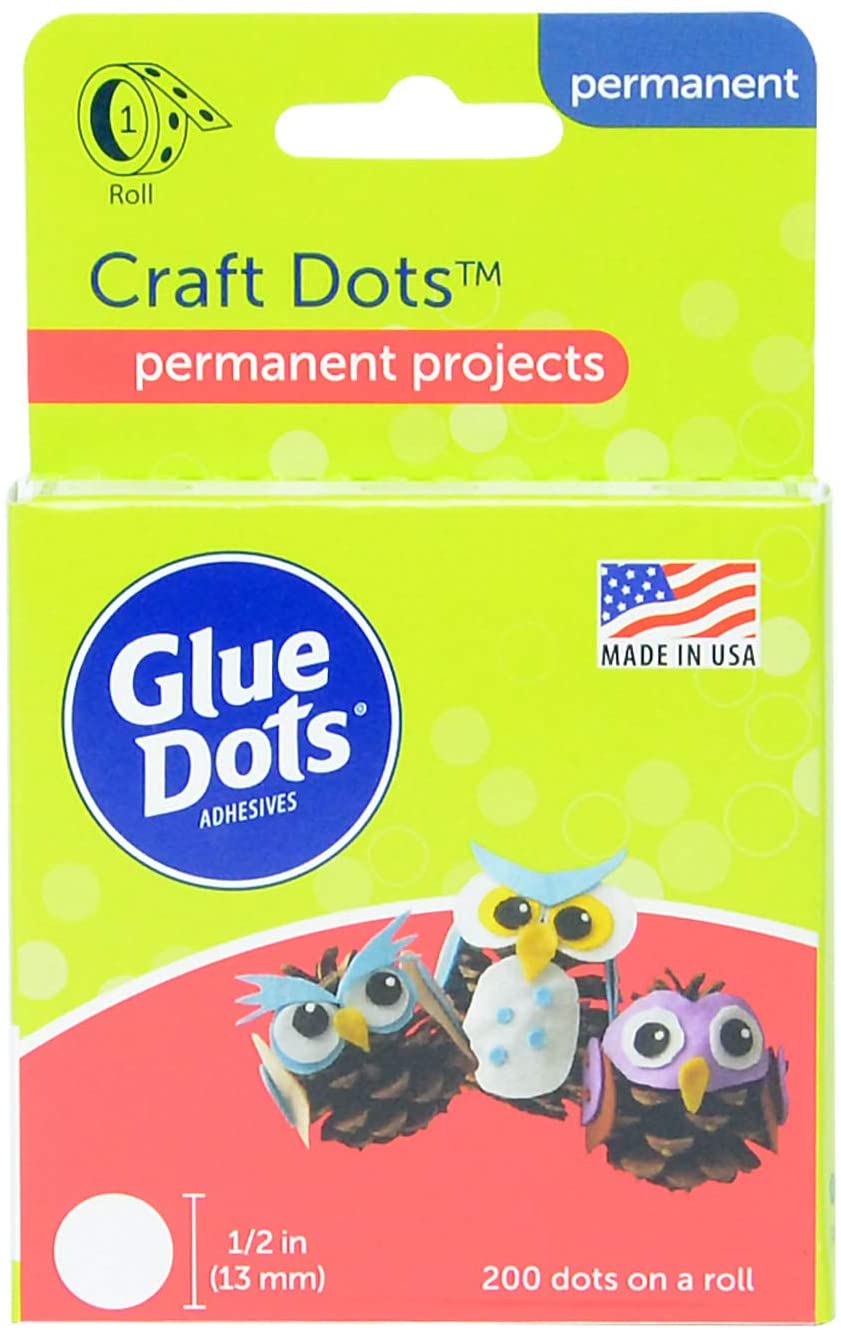 Glue Dots .375 Poster Dot Disposable Dispenser-200 Clear Dots